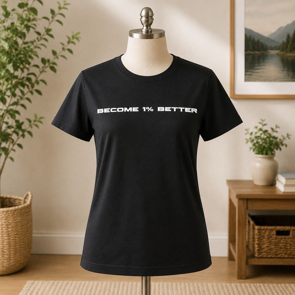 Bella + Canvas PRSVR Gym T-Shirt Mens Small Black Become 1% Better Graphic Tee